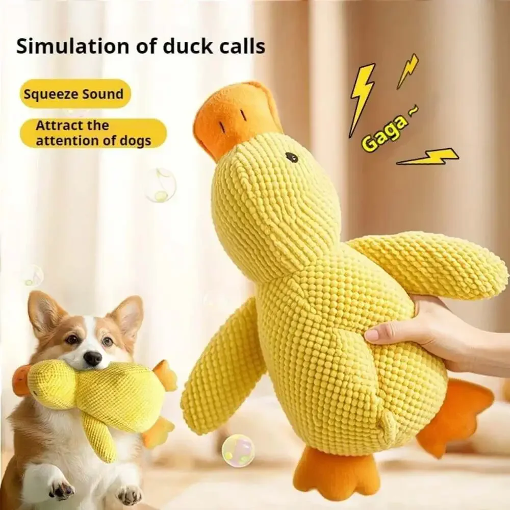 Dog Toy Plush Companion Sleeping Duck Bite Resistant Teeth Grinding Sound Relief